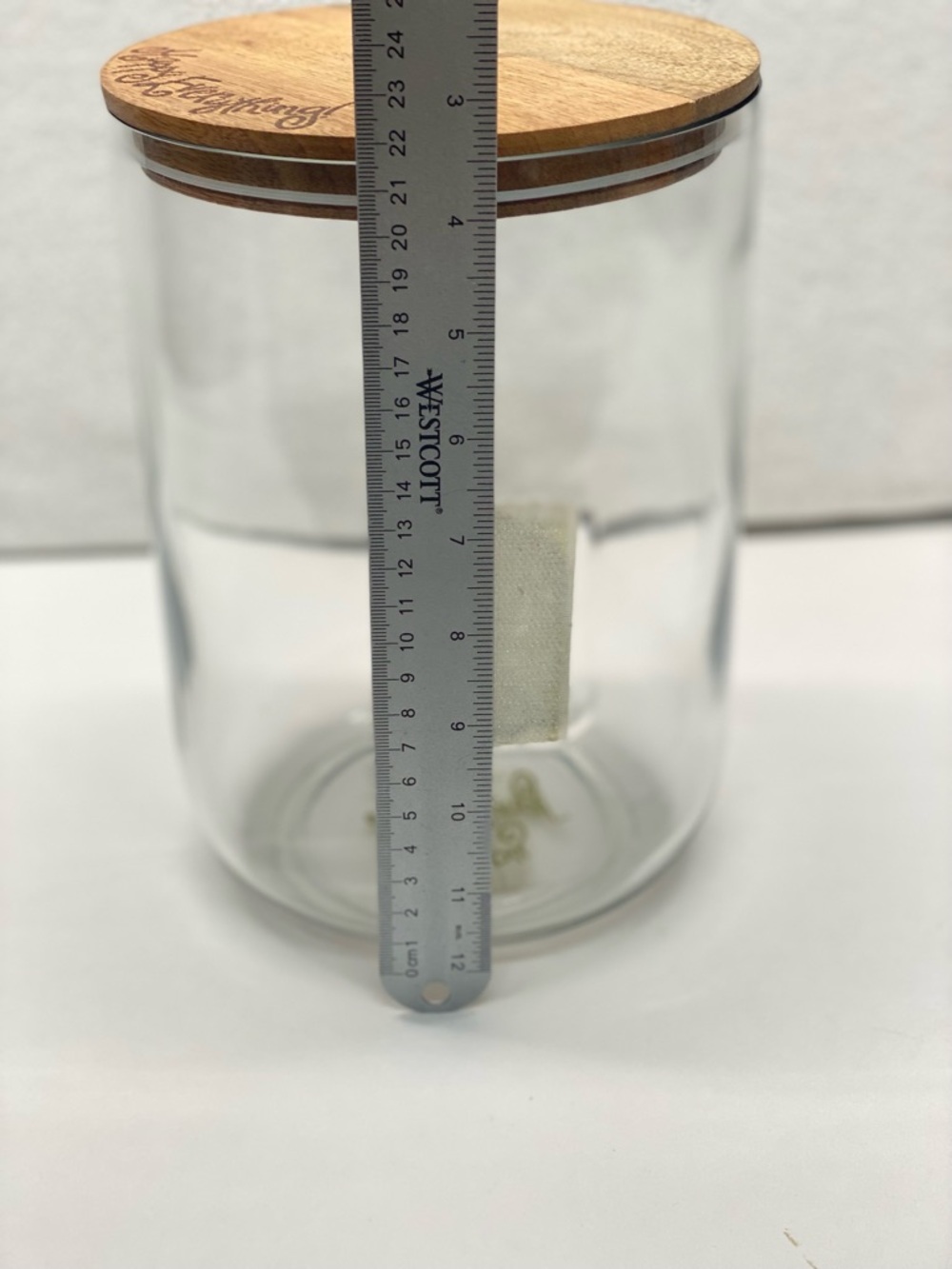 Happy Everything Laura Johnson Glass Canister Bamboo Lid Gold Knob MINI-GKNJAR - Picture 11 of 11